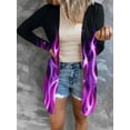 thumbnail image 3 of Gvmfive Womens Open Front Long Sleeve Cardigan Flame Lightweight Coat, 3 of 4