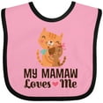 thumbnail image 3 of Inktastic Mamaw Loves Me Girl Granddaughter Cat Girls Baby Bib, 3 of 4