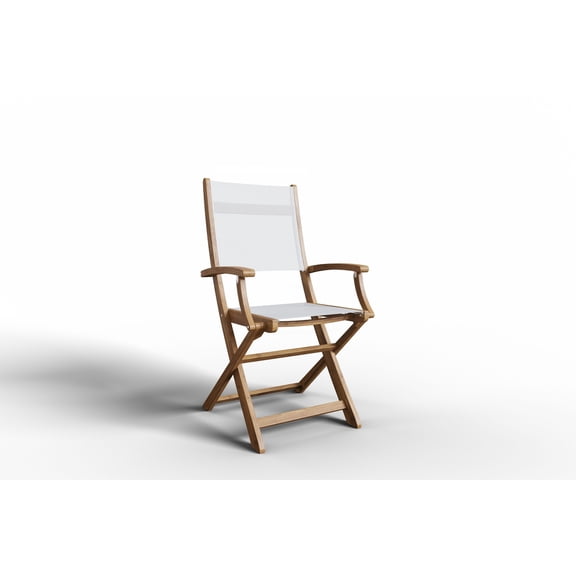 Lucas Teak Outdoor Folding Armchair White