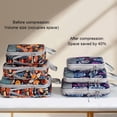 thumbnail image 2 of 4-Pcs Packing Cube Set - Lightweight Organizers For Home Organizers Vacation And Suitcases With Compression Compression Packing Cubes Travel(Blueberry print ), 2 of 7