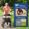 thumbnail image 5 of COSYWILL Upright Rollator Walker,Stand Up Walkers for Seniors and Adults with Backrest Seat,Lightweight and Folding Design,Red, 5 of 8
