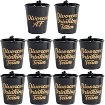 Brosash Divorce Party Favor Shot Glass Set - Pack of 10 Divorce Party Necklaces, Divorce Gifts for Men & Women