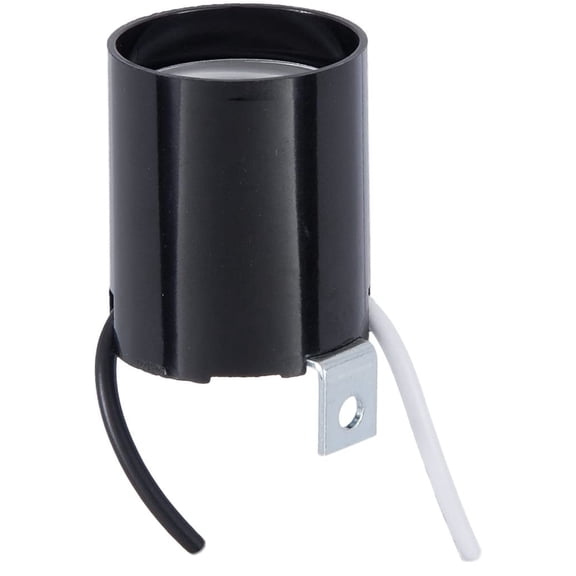 B&P Lamp® Med. Base Phenolic Lampholder with side mounted bracket and 7" wire leads