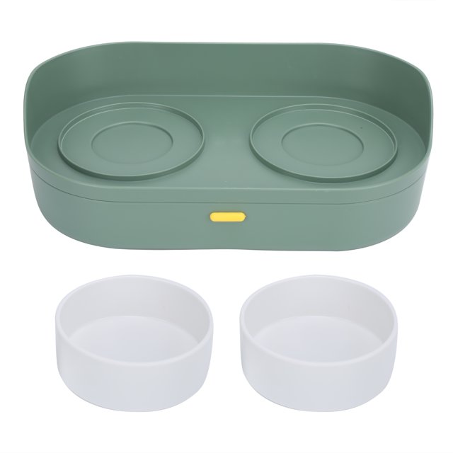 Cuenco de alimentación para gatos y perros, extraíble, antideslizante, antivuelco y fácil de limpiar, cuenco para beber y alimentar a mascotas, color verde