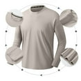thumbnail image 4 of AherBiu Plus Size Men's Long Sleeve Shirts Crewneck Quick Drying Lightweight Athletic Tees Running Workout Active Pullover Tops, 4 of 7