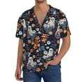 thumbnail image 3 of Fotbe Cute ghost in the flowers print Short Sleeve Button Down Shirts for Men Casual Summer Beach Wrinkle Free Shirt-3X-Large, 3 of 7