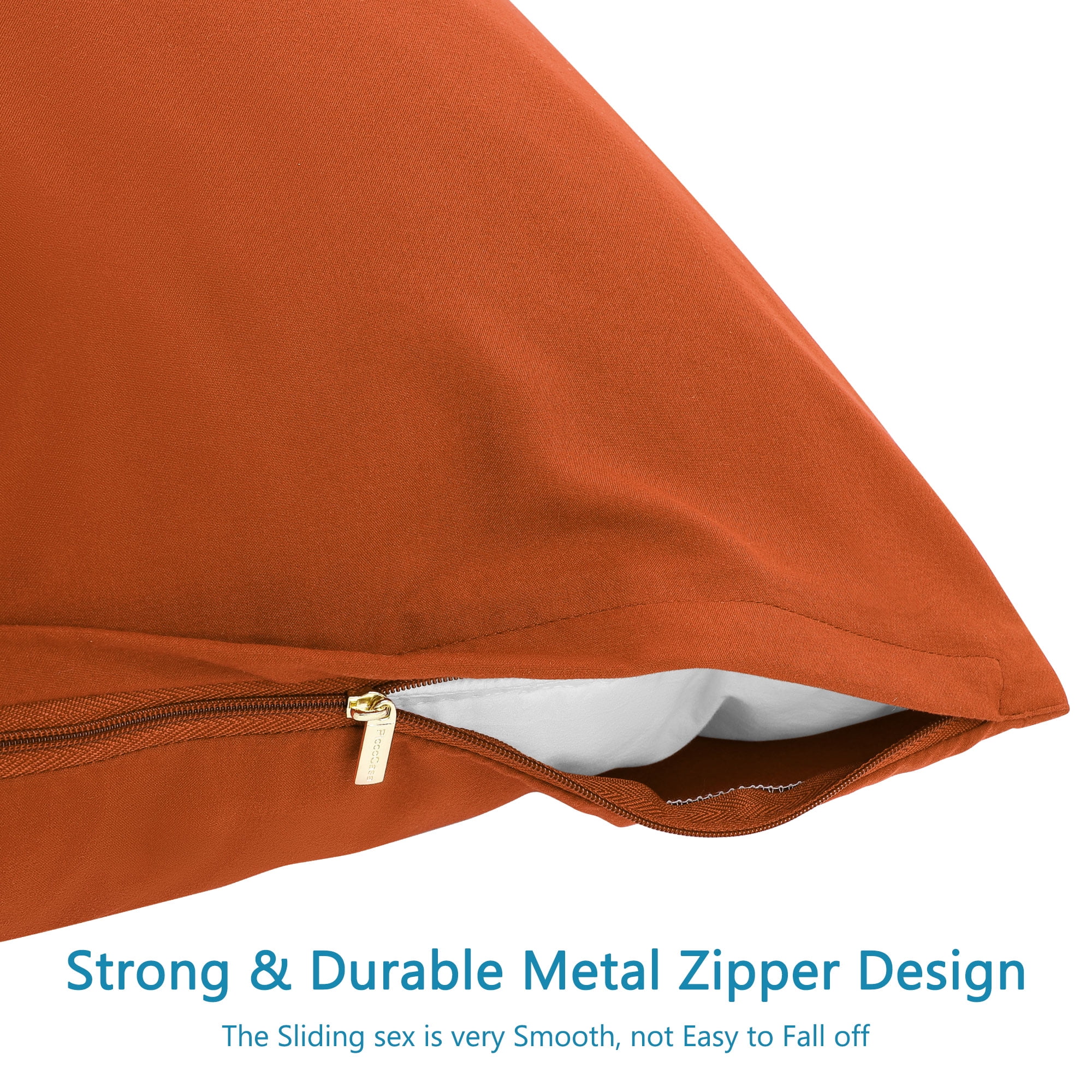 Unique Bargains 2-Piece Soft Microfiber Pillowcases, Queen, Orange