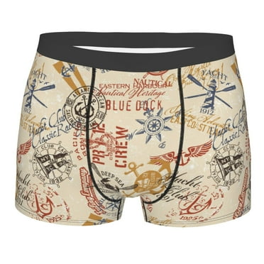 Lukts Vintage Nautical Men's Underwear Covered Waistband Boxer Briefs