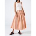 thumbnail image 5 of Multicolor Striped Tiered Midi Skirt For Women, Casual Flowing A-Line Skirt With Elastic Waist, 5 of 7