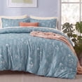 thumbnail image 5 of U by Bedsure 3 Pieces Blue Full Size Comforter Sets, Cute Flowers Botanical Lightweight Soft Bedding Set with 2 Pillow Shams, 5 of 12