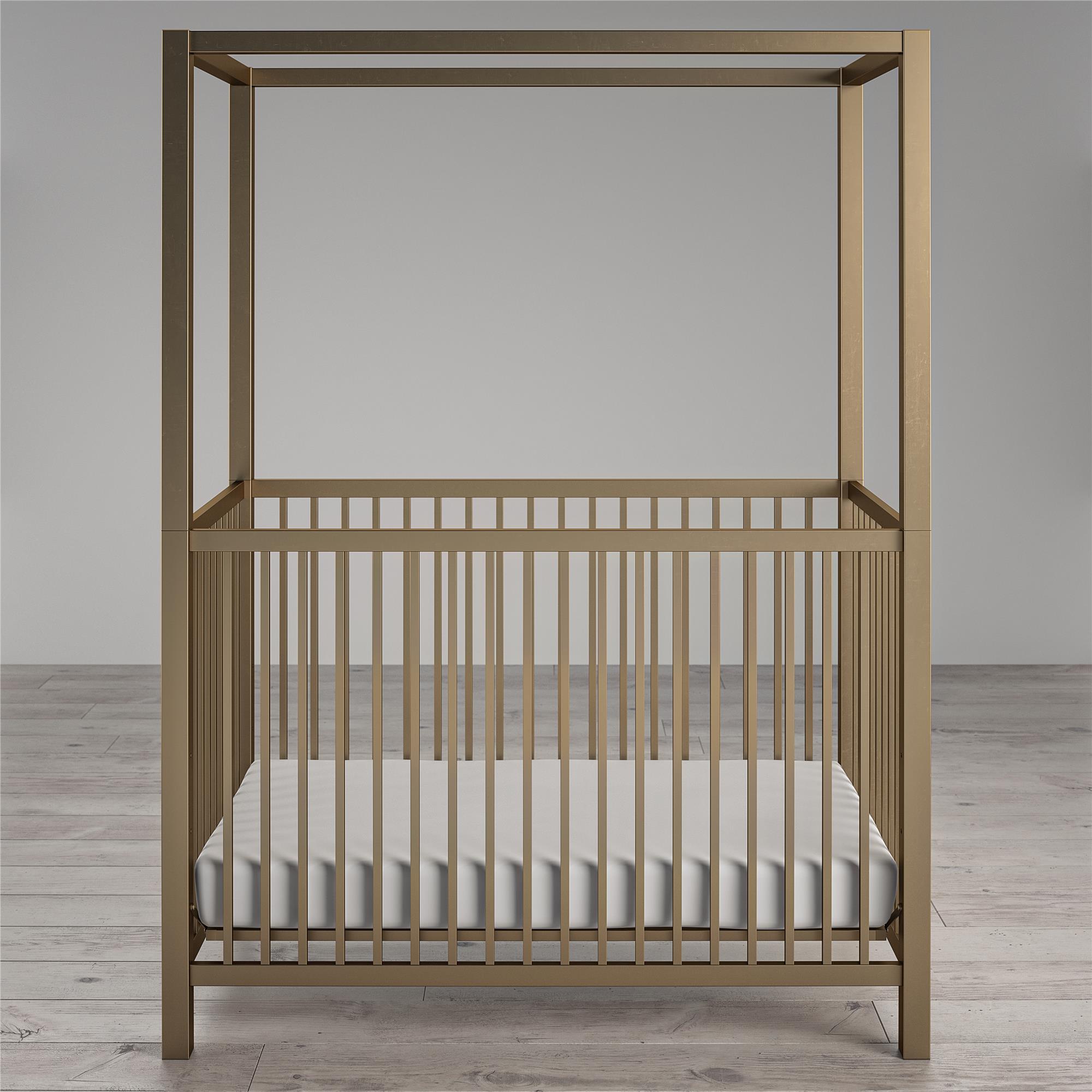 Little Seeds Monarch Hill Haven Gold Metal Canopy Crib - image 2 of 16