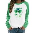 thumbnail image 2 of ICHUANYI Womens Crewneck Sweatshirts Raglan St. Patrick's Print Shirts Casual Long Sleeve Pullover Tops, 2 of 5