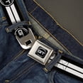 thumbnail image 2 of Ford Belt, Seatbelt Buckle Belt, Ford GT California Special Emblem Stripe Black White, 34 to 52 Inches, 2 of 9