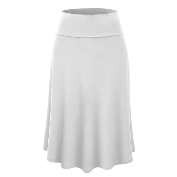 Made by Johnny - MBJ WB1105 Womens Lightweight Fold Over Flared Midi ...