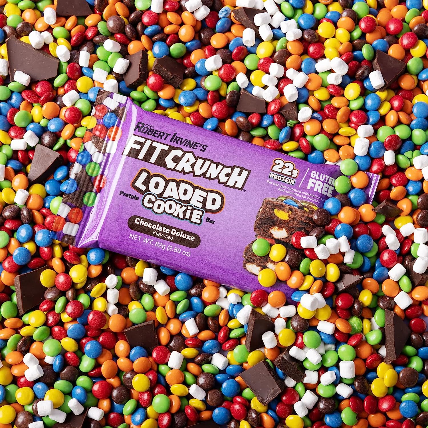 Fit Crunch Loaded Cookie Protein Bar, High Protein, Gluten Free, Protein Snack (Chocolate Deluxe, 12 Count)
