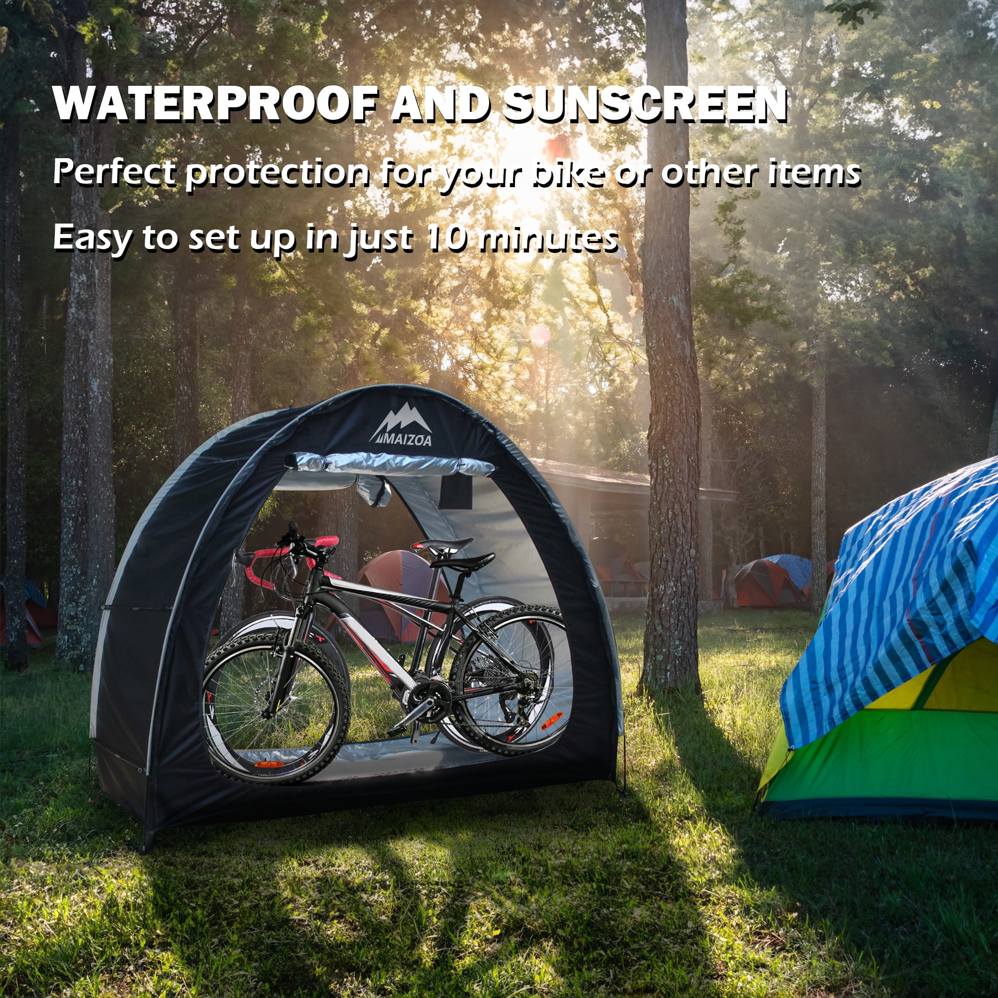 Bike Storage Shed MAIZOA Foldable Bicycle Tent, Outdoor Aluminum
