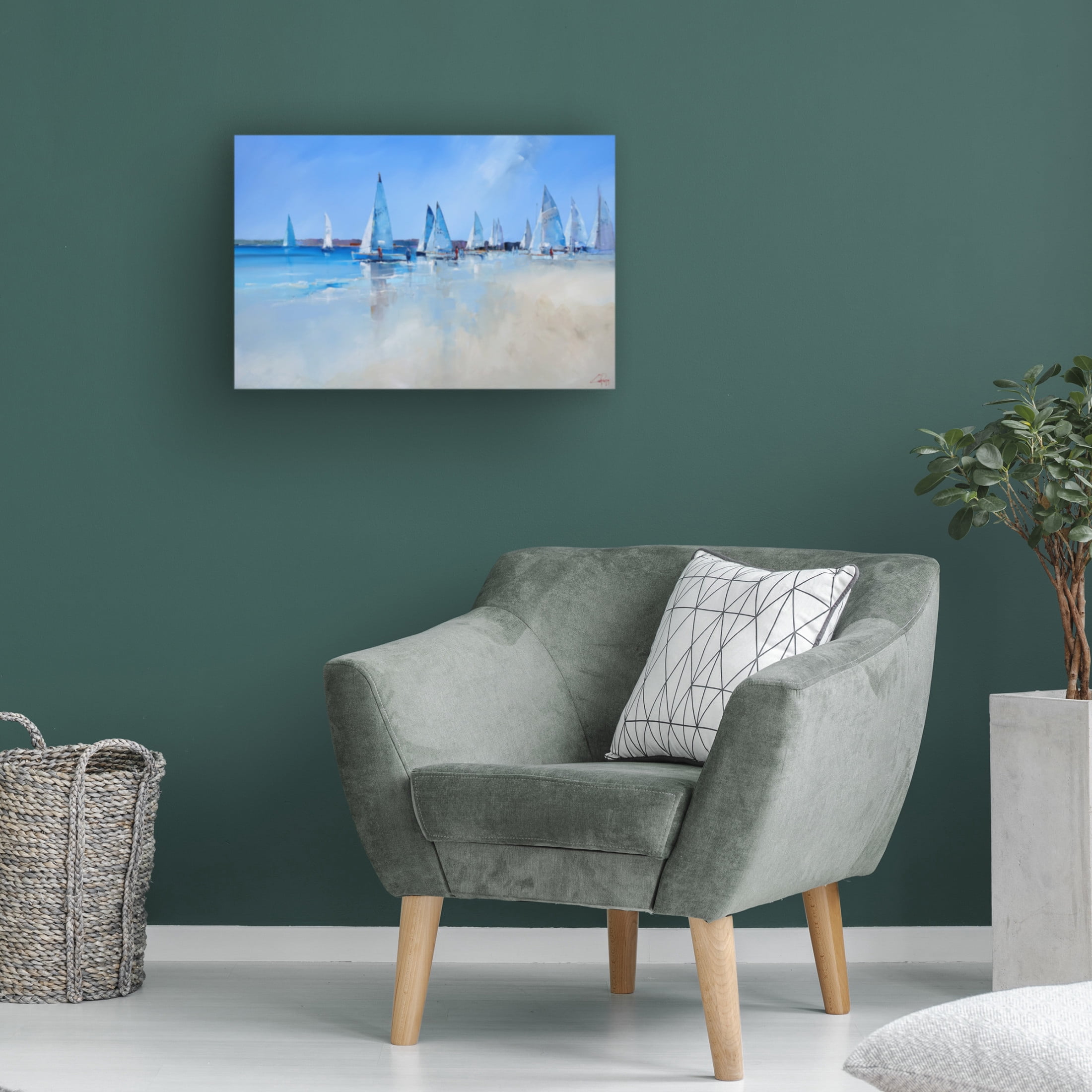 Canvas Wall Art - Craig Trewin Penny 'Race Day, Aspendale' Wall Art for Living Room, Bedroom, or Office Décor by Trademark Fine Art - 32 x 22 Inches