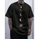 thumbnail image 1 of Men'S Casual Crew Neck T-Shirt, 100% Polyester Knit Fabric, Regular Fit, Short Sleeve, with Crescent Moon Graphic, for Daily & Weekend Casual Wear, 1 of 6