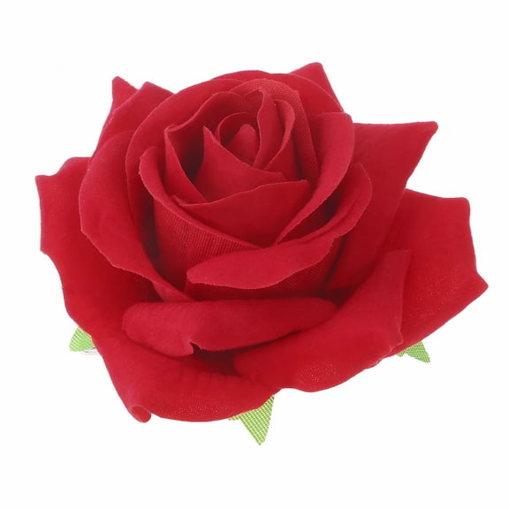 VANIDO 2 in 1 Artificial Big Rose Flower Hairpin Hair Clips Flower Brooch for Women Party (Red)