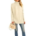 thumbnail image 3 of Women'S Oversized Loose Sweater Autumn Batwing Sleeve Ribbed Tunic Sweater Apricot XXL, 3 of 9