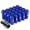 Blue, variant on J2 Engineering LN-T7-014-125-BK J2 Engineering 7075 -T6 Forged Aluminum M12 x 1.25 20Pcs 50mm Height Knurled Top Lug Nut w/ Adapter Black