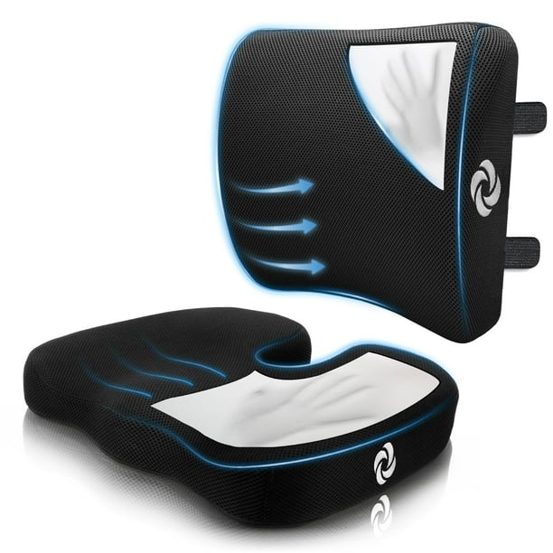 Juego de cojines Samsonite de espuma viscoelástica para asiento y soporte lumbar