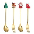 thumbnail image 2 of TERGAYEE Christmas Spoon Fork Set with Gift Box,Gold Stainless Steel Dessert Spoon Fork Tea Spoon with Christmas Pendant for Xmas Party Tableware Decor, 2 of 7