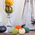 thumbnail image 5 of Aurgiarme Artificial Pumpkins Crocheted Harvest Fall Thanksgiving Table Decor Small Pumpkin, 5 of 9