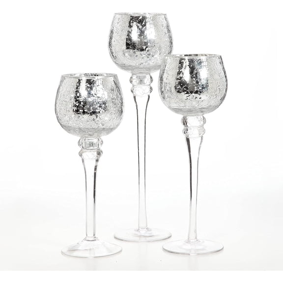 Hosley Elegant Tealight Holder Series 3-Candle Stand Candle Holder, Set of 3