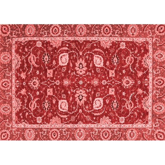Ahgly Company Machine Washable Indoor Rectangle Oriental Red Modern Area Rugs, 5' x 7'