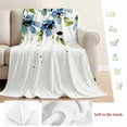 thumbnail image 5 of Blue Green Spring Floral Blanket Soft Cozy Warm Throw Blanket for Couch, Plush Fuzzy Flannel Fleece Blankets for Sofa, Weeping Botanical Summer Bed Blankets Lightweight Gifts for Women, 30"x40", 5 of 9