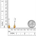 thumbnail image 6 of Gem Stone King 925 Silver and 10K Yellow Gold Yellow Citrine and Lab Grown Diamond Dangle Earrings for Women | 2.16 Cttw | Gemstone November Birthstone | Pear Shape 9X6MM, 6 of 6