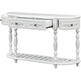 thumbnail image 5 of 52" Retro Curved Console Table Wood Entryway Table with 4 Drawers and 1 Storage Shelf,Sofa Table for Living Room,Foyer,Kitchen,Entryway,Hallway, 5 of 7
