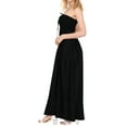 thumbnail image 2 of HAPPY BAY Women's A-Line Maxi Smocked Top Dress Long Beach Bohemian Strapless Tube Dresses for Women One Size Ebony, Solid, 2 of 3