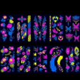 thumbnail image 1 of Pegatinas luminosas para tatuajes temporales, tatuajes fluorescentes, resistentes al agua, araña/Flor, arte corporal para brazo, Bar nocturno, fiesta, 1 of 4