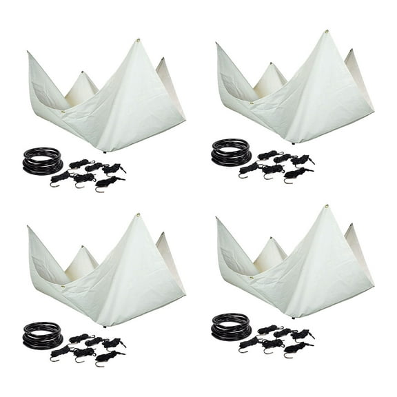 7' x 7' Drain Tarp - Roof Ceiling Leak Drip Diverter Tarp Heavy Duty - White (4 Pack)