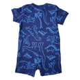 thumbnail image 2 of Carter's Boys Short Sleeves Soft Breathable Fun Prints Romper/Sunsuit (Blue Dino, 18M), 2 of 2