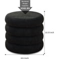 thumbnail image 5 of Modern Round Storage Ottoman, Small Sherpa Ottoman Footstool, Teddy Vanity Stool with Flip-Top Tray,  Makeup Chair for Home Decor Upholstered Footrest for Living Room & Bedroom (Black), 5 of 5