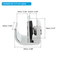 thumbnail image 2 of Uxcell Frameless Glass Clamp Zinc Alloy Shower Door Bracket Non-Porous Sliding Door Clip for 3-5 mm Glass, Silver 4 Pack, 2 of 6