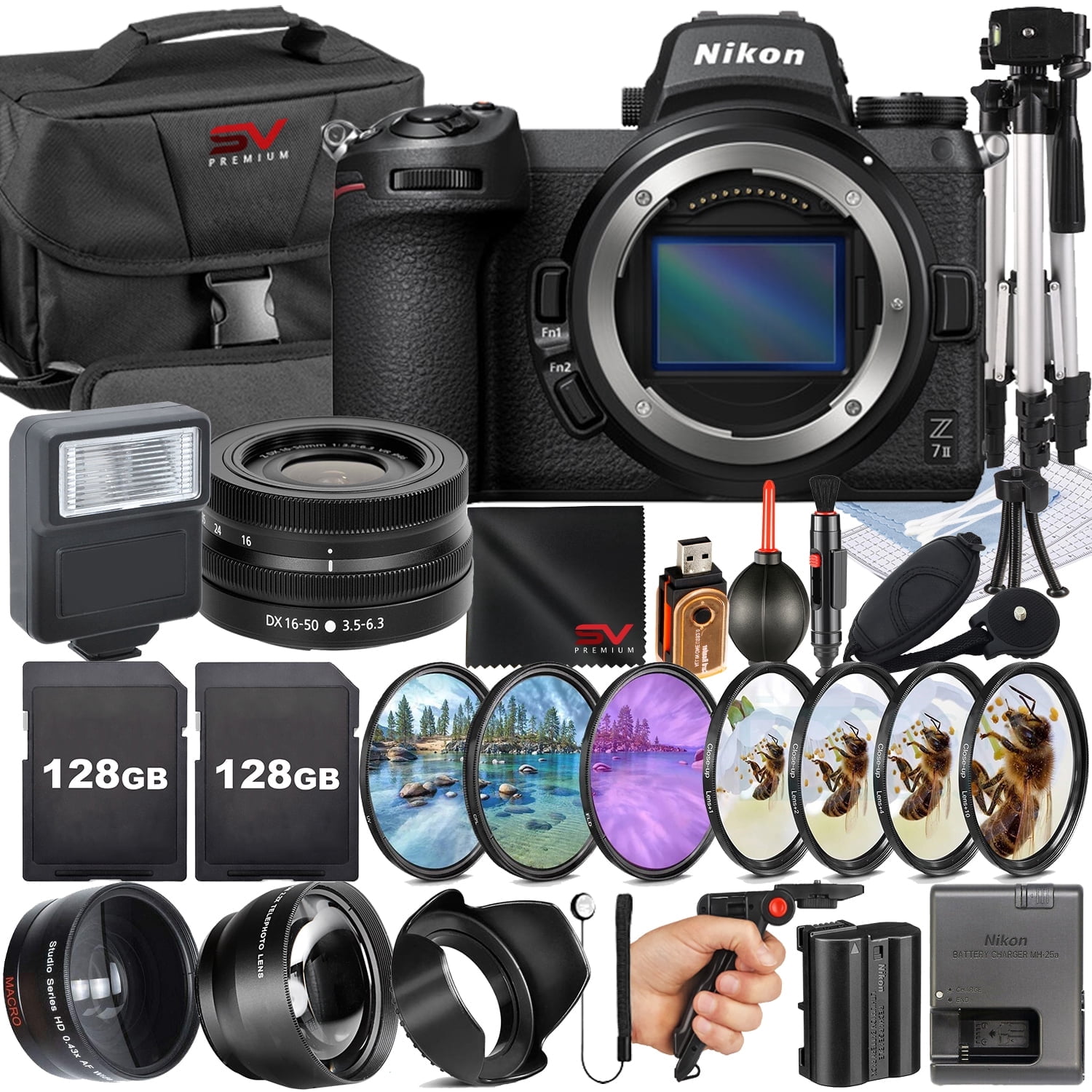 Nikon Z50 Camera Kit: DX 16-50mm Lens, 2x 128GB Cards, Case