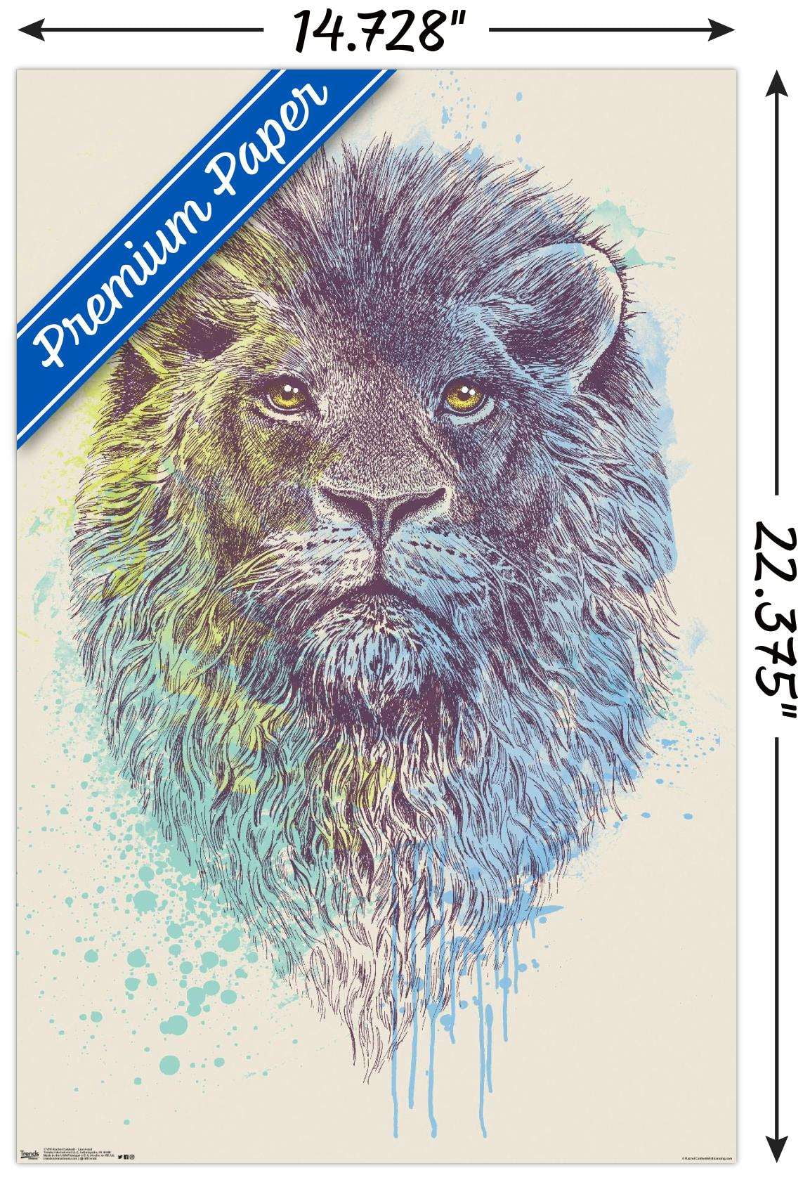 Rachel Caldwell - Lion Head Wall Poster, 14.725" x 22.375"