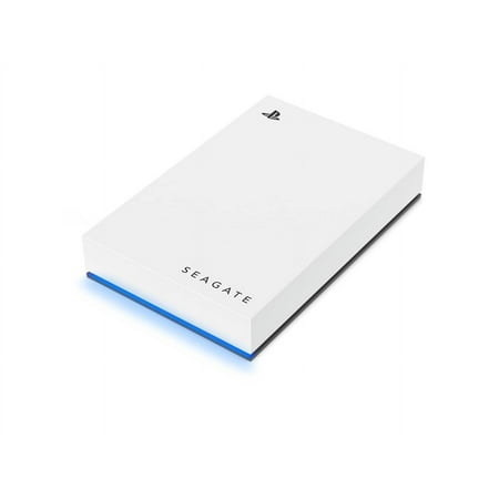 Seagate - Game Drive for PlayStation Consoles 2TB External USB 3.2 Gen 1 Portable Hard Drive with Blue LED Lighting - White