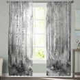 thumbnail image 2 of Grey Semi Sheer Curtains 108 Inch Length 2 Panels Set, Modern Oil Painting Art Forest Sheer Kitchen Curtain Privacy Voile Window Curtain for Living Room Bedroom Rod Pocket Drapes, 2 of 7