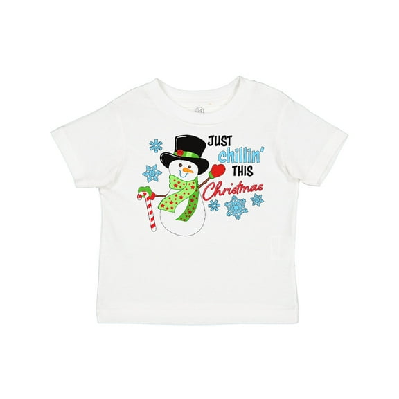 Inktastic Just Chillin' This Christmas Fun Snowman in Top Hat Boys or Girls Toddler T-Shirt
