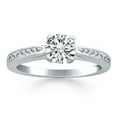 thumbnail image 1 of 14k White Gold Cathedral Engagement Ring with Pave Diamonds Size 5, 1 of 4