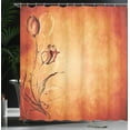 thumbnail image 4 of Ambesonne Orange Shower Curtain, Vintage Style Rose Bloom, 69"Wx84"L, Orange Mustard Maroon, 4 of 5