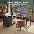thumbnail image 6 of Amadwell 43 Inch L Shaped Desk with Power Outlets & Drawers, Reversible L-Shape Computer Desk, 6 of 9