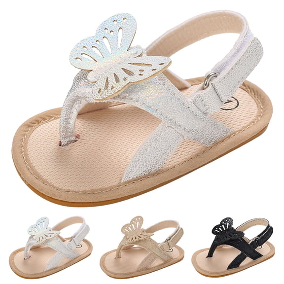 Xijirk Girls Sandals,Children Baby Toddler Shoes Sandals Pinch Toe Solid Color Shiny Bow Hook Loop Comfortable for Summer Play and Casual Wear,Toddler Sandals,Silver,12-18 Months
