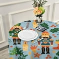 thumbnail image 6 of Coolnut 60 Inch Round Tablecloth - Christmas Nutcracker Waterproof Spill-Proof Table Cloth with Lace Washable Fabric Table Cover for Dining Tables, Kitchen and Parties House Decor, 6 of 7