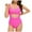 Hot Pink, variant on Mefallenssiah Women'S Swimsuits Women'S Halterneck Strappy Back-Beautiful Pleated Belly Cover Slim Swimsuit